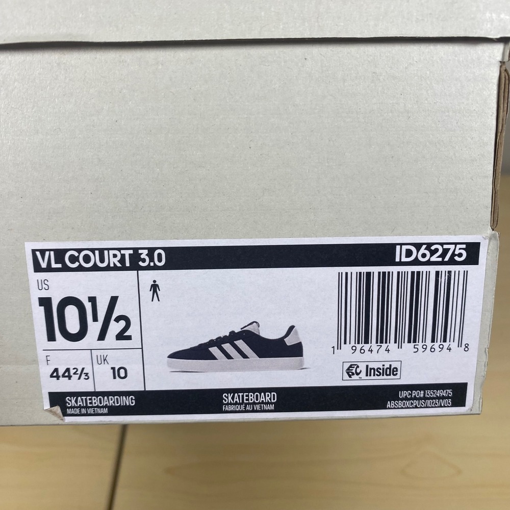 NEW Adidas VL Court 3.0 Mens Navy Blue White Suede Skateboard Shoes Size 10.5 - Picture 8 of 9